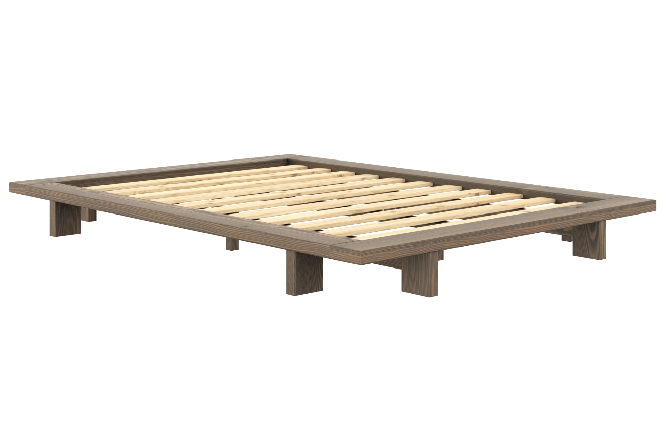 Hnědá dřevěná dvoulůžková postel Karup Design Japan 160 x 200 cm Karup Design