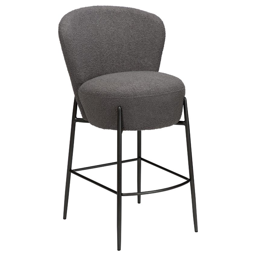 ​​​​​Dan-Form Tmavě šedá bouclé barová židle DAN-FORM Orbit 68 cm ​​​​​Dan-Form