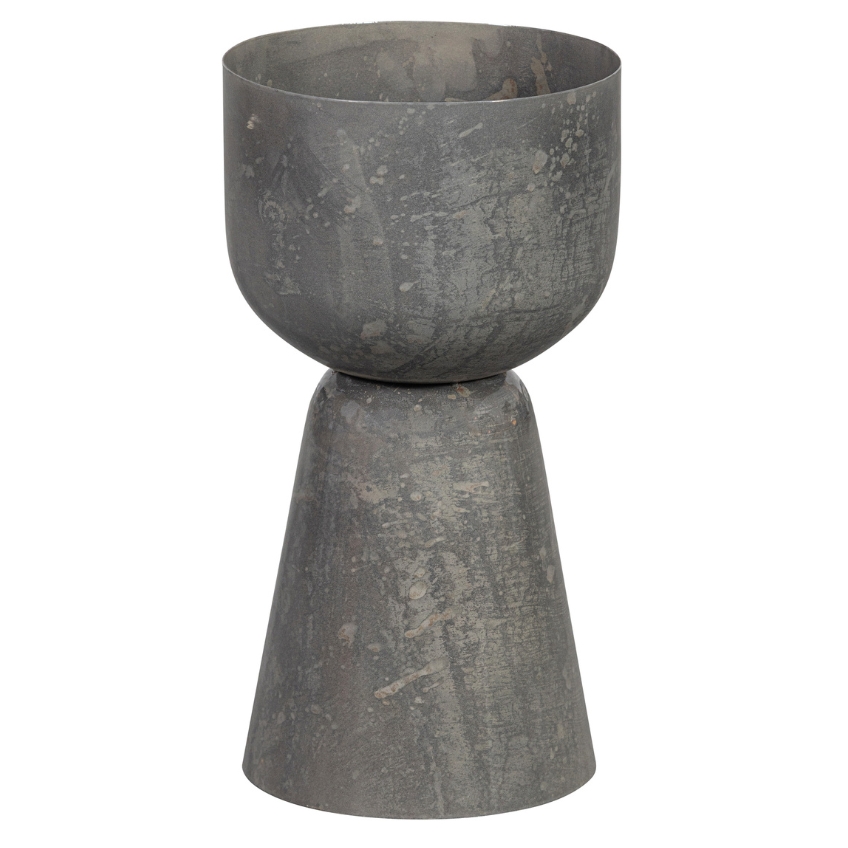 Hoorns Šedá kovová váza Atillo 47 cm Hoorns