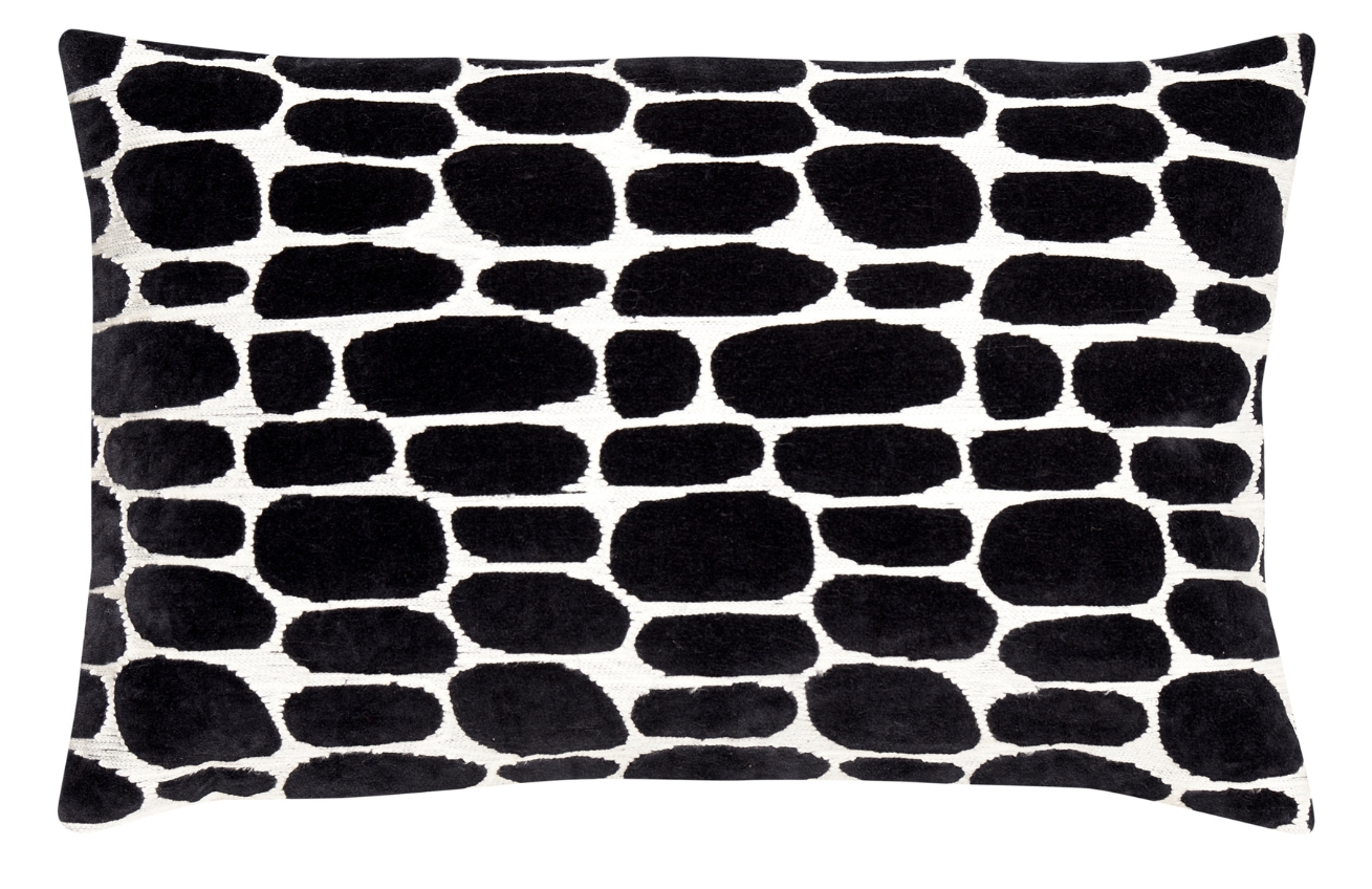 Hoorns Černobílý bavlněný polštář Anete 40 x 60 cm Hoorns