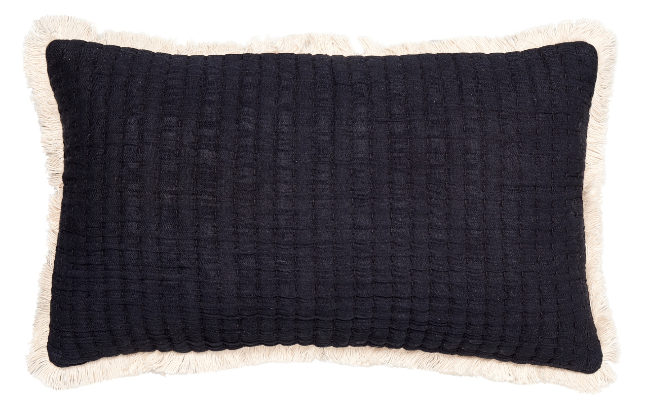 Hoorns Černý bavlněný polštář Blanid 40 x 60 cm Hoorns