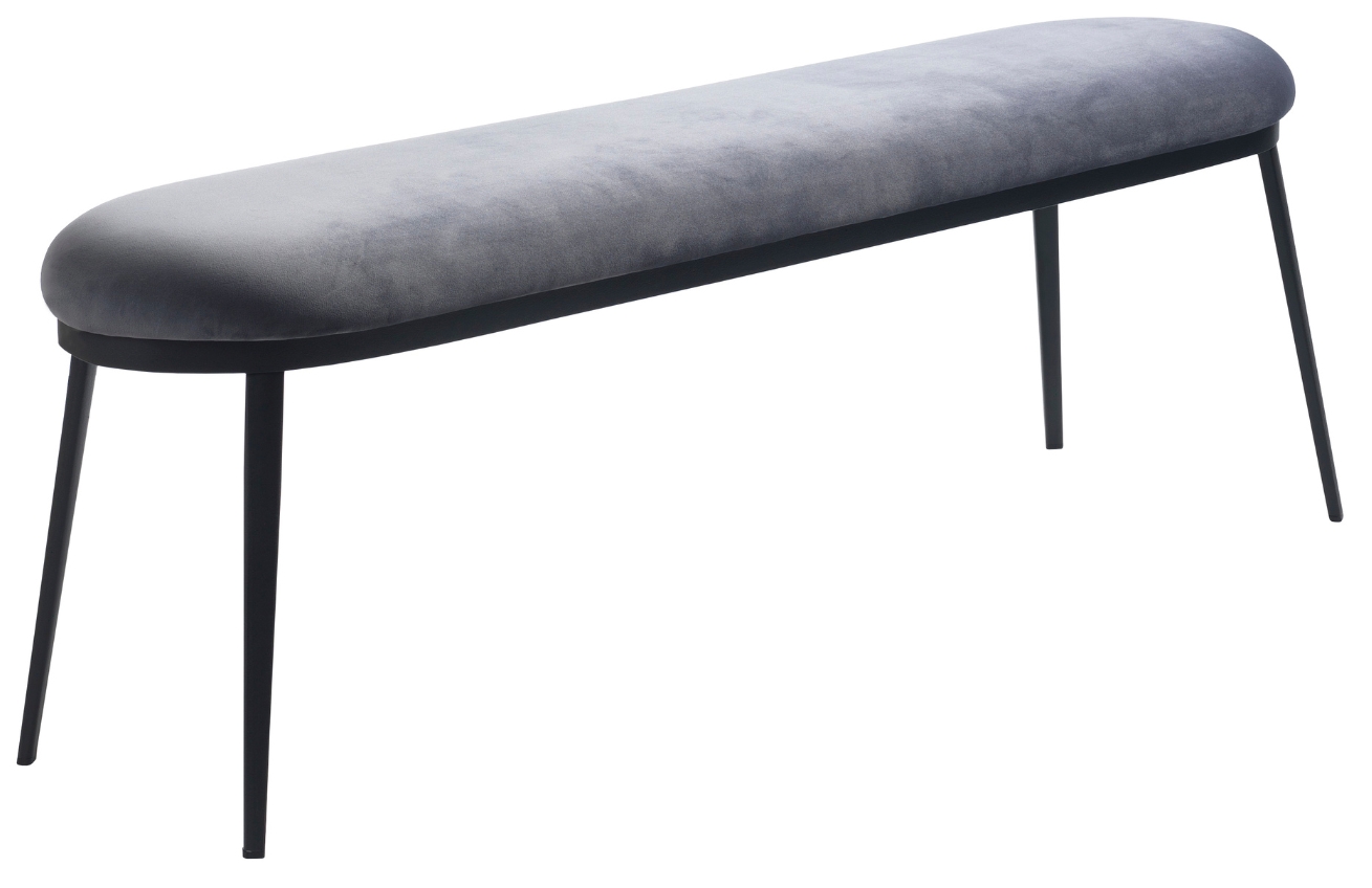 Šedá sametová lavice Unique Furniture Gain 140 cm Unique Furniture
