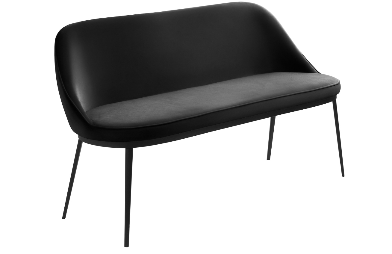 Černá koženková jídelní lavice Unique Furniture Gain 144 cm Unique Furniture