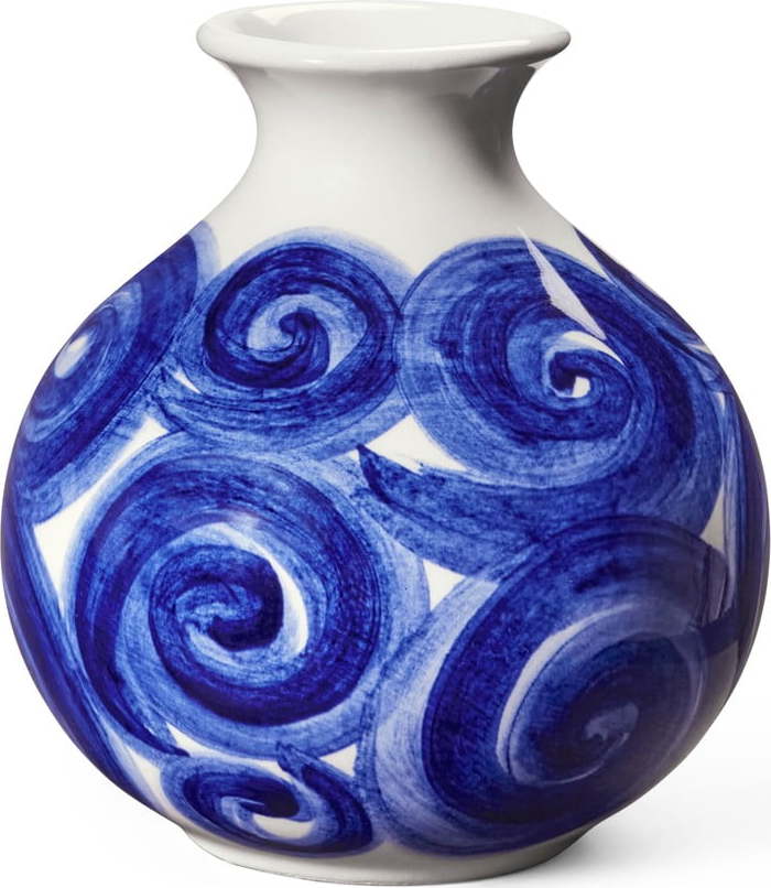 Modrá ručně malovaná váza z kameniny Tulle – Kähler Design Kähler Design