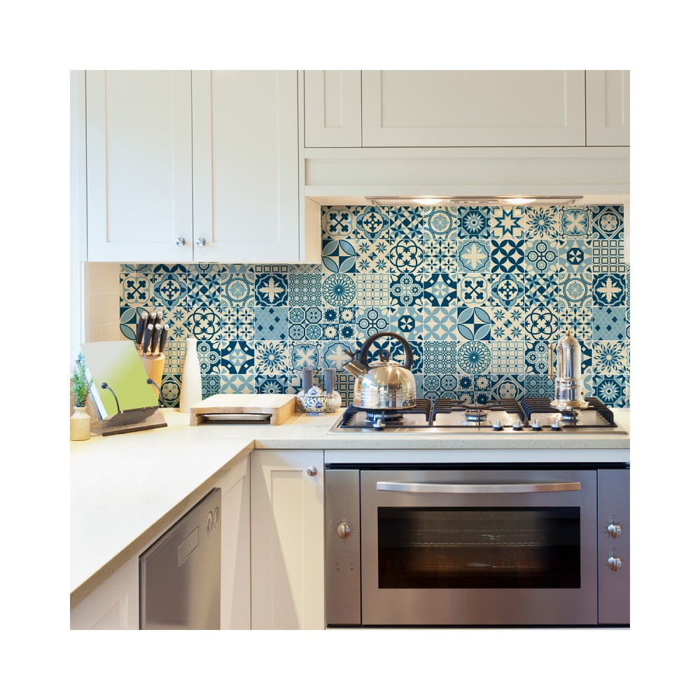 Sada 60 nástěnných samolepek Ambiance Wall Decal Cement Tiles Riana