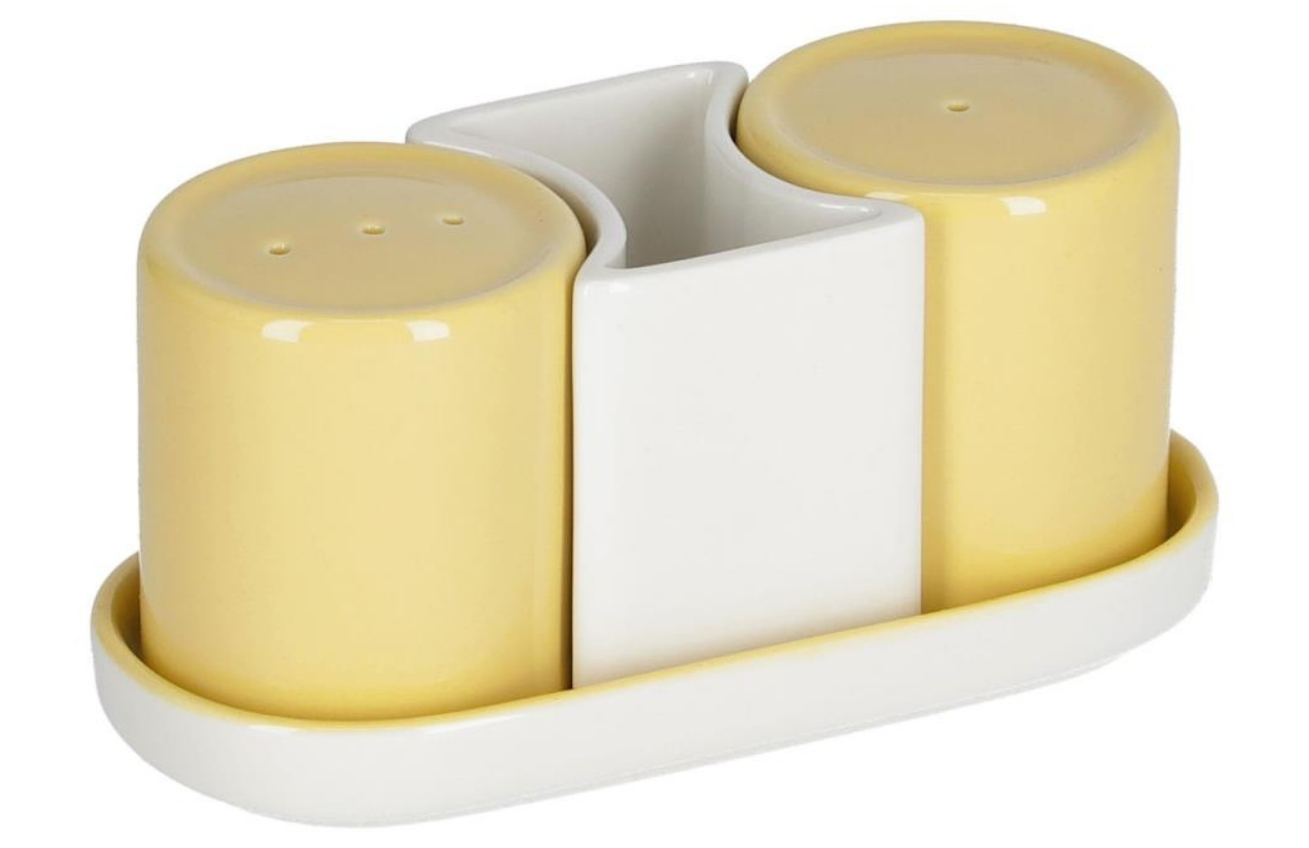 Žlutý porcelánový set slánky a pepřenky Kave Home Midori Kave Home