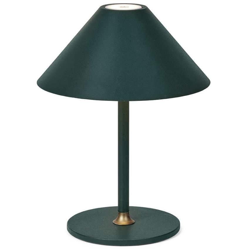 Tmavě zelená plastová nabíjecí stolní LED lampa Halo Design Hygge 19