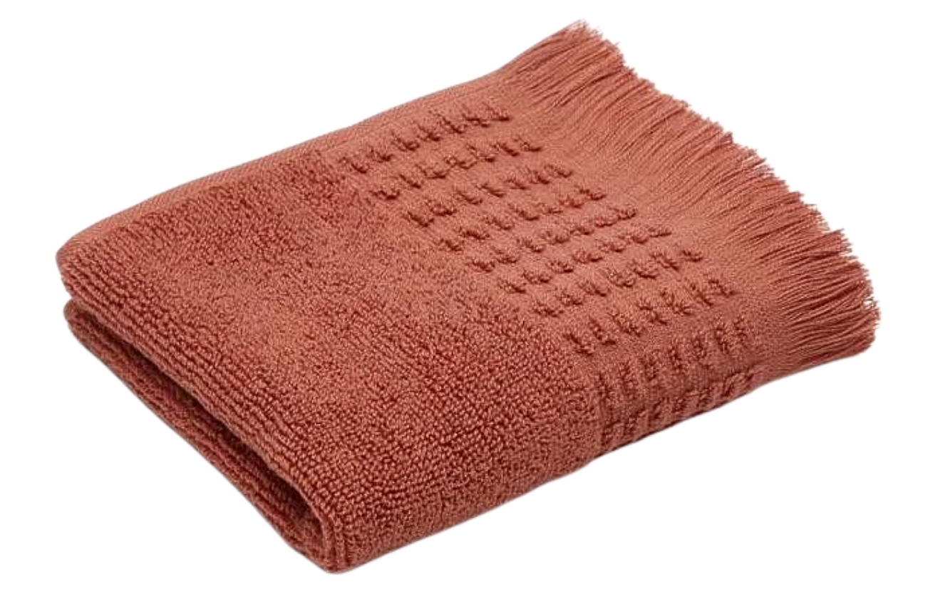 Terakotově červený bavlněný ručník Kave Home Veta 30 x 50 cm Kave Home