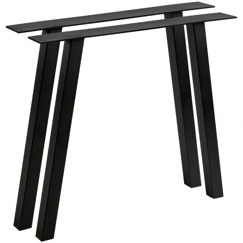 Hoorns Set dvou černých kovových stolových podnoží O-Leg 79 x 10 cm Hoorns