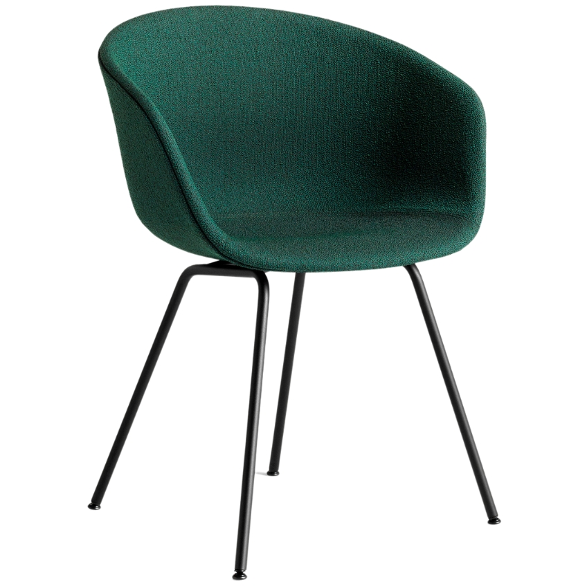 Zelená čalouněná židle HAY AAC 27 s kovovou podnoží HAY