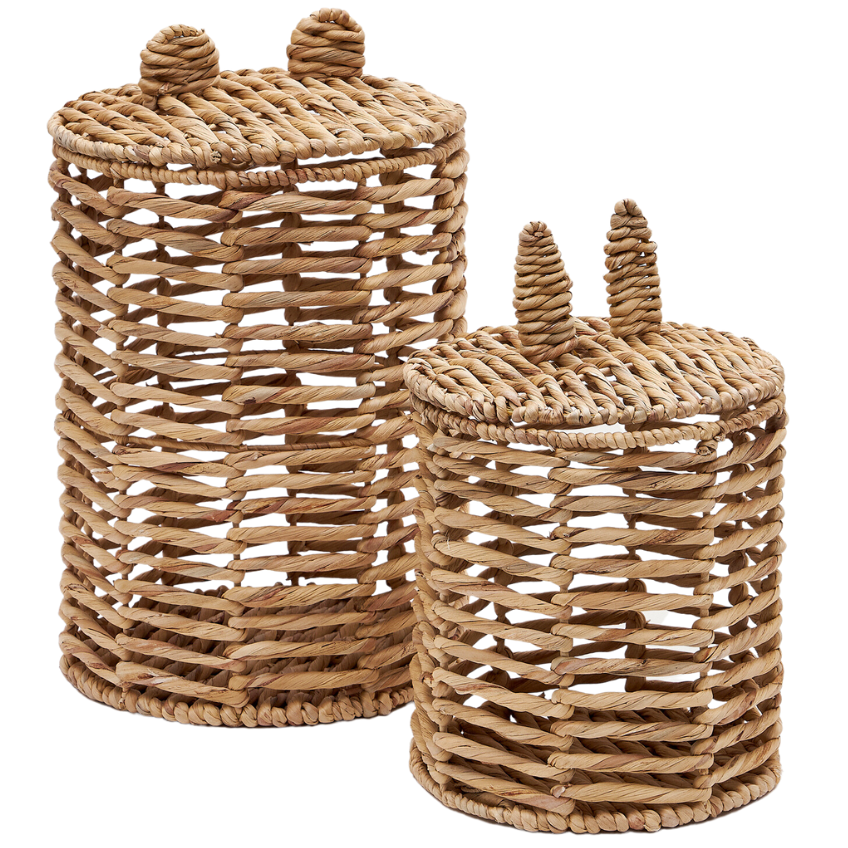 Set dvou úložných košů z přírodních vláken Kave Home Venezia 30/25 cm Kave Home
