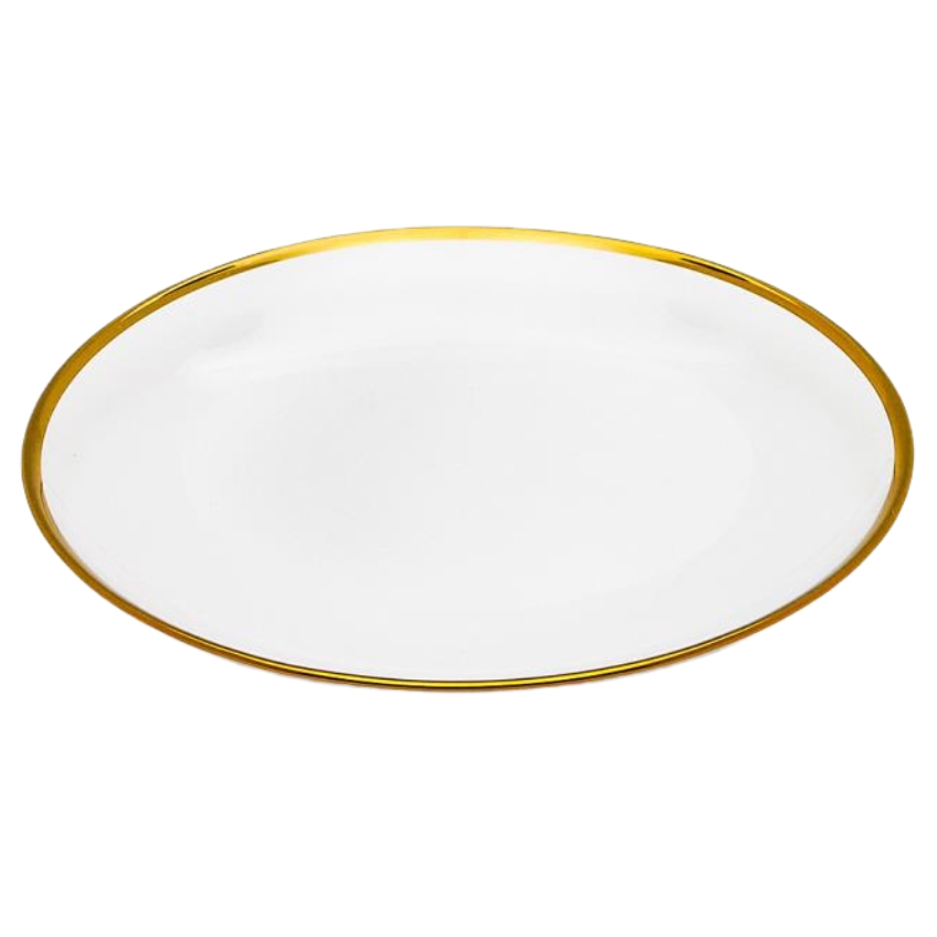 Skleněný dezertní talíř se zlatým okrajem Kave Home Nelie 21 cm Kave Home