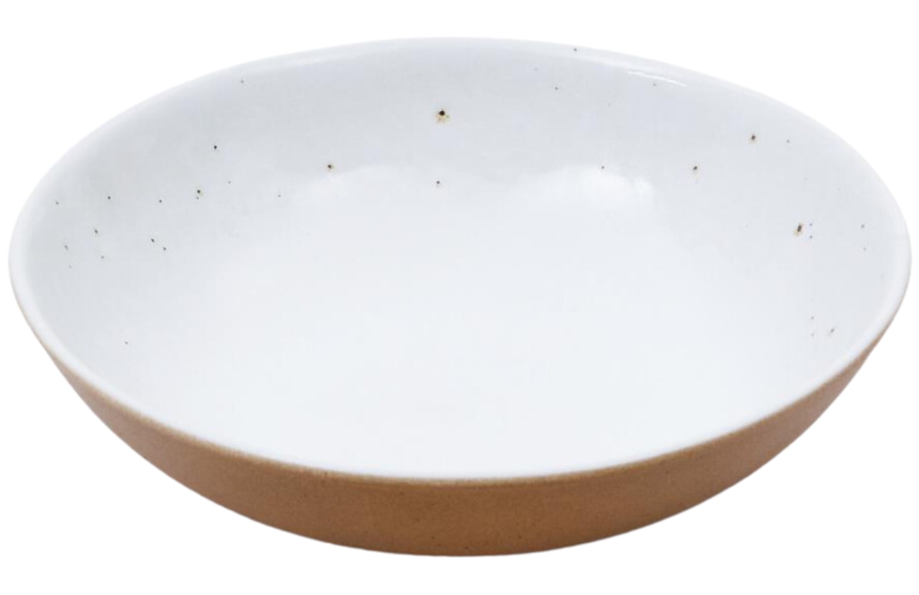 Hnědo-bílý keramický hluboký talíř Kave Home Publia 22