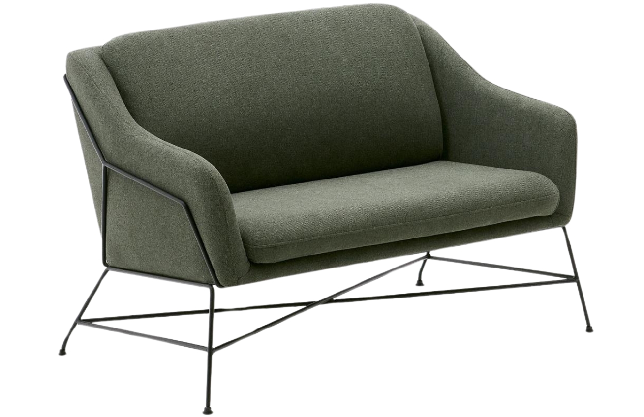 Zelená čalouněná dvoumístná pohovka Kave Home Brida 128 cm Kave Home