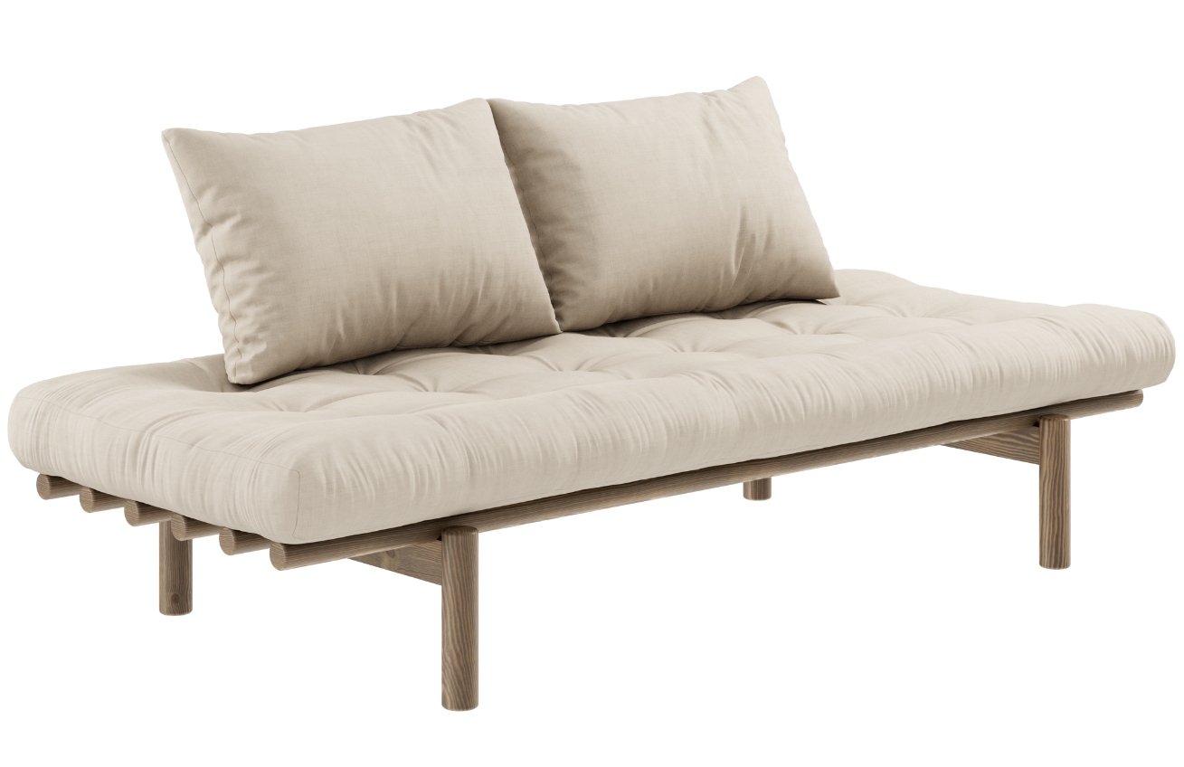 Béžová trojmístná pohovka Karup Design Pace 200 cm s hnědou konstrukcí Karup Design