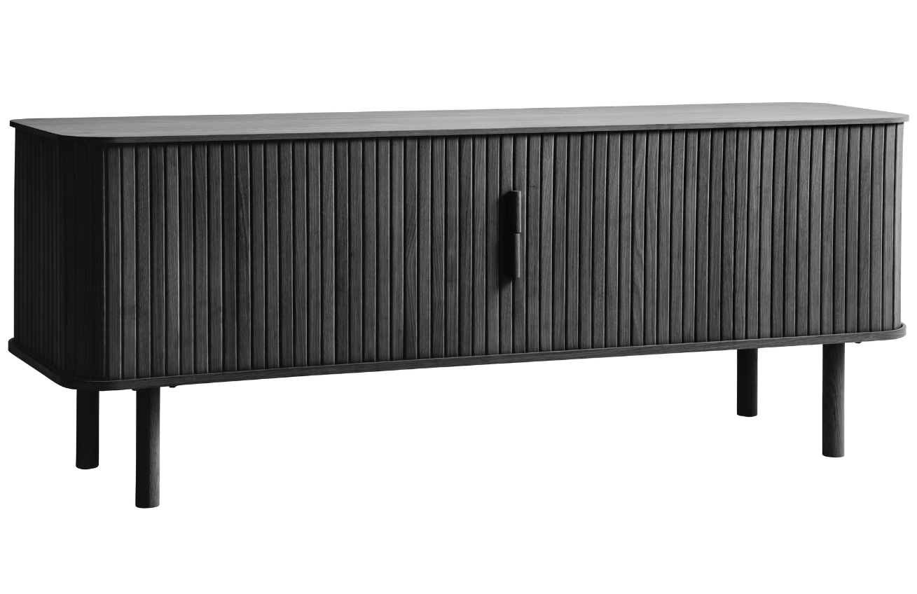 Černý dubový TV stolek Unique Furniture Cavo 160 x 40 cm Unique Furniture