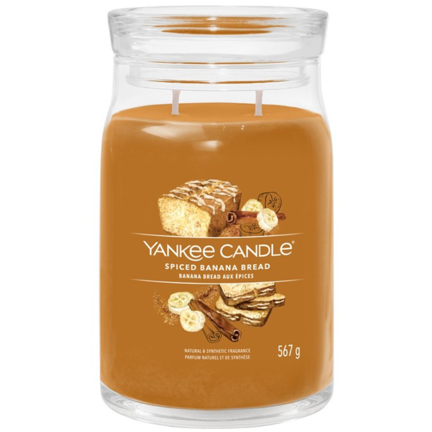 Velká vonná svíčka Yankee Candle Spiced Banana Bread Signature Yankee Candle