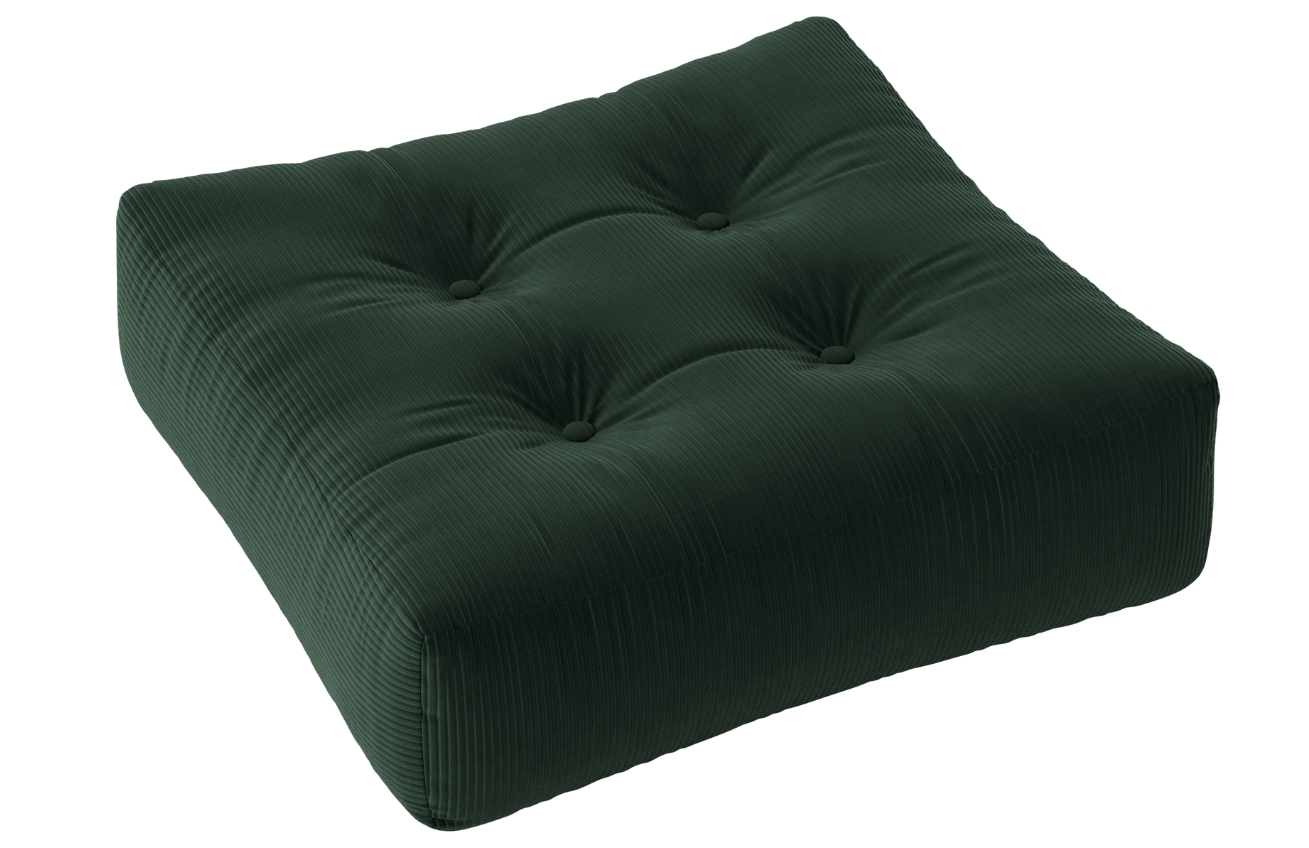 Tmavě zelený manšestrový sedací polštář Karup Design More 70 x 70 cm Karup Design