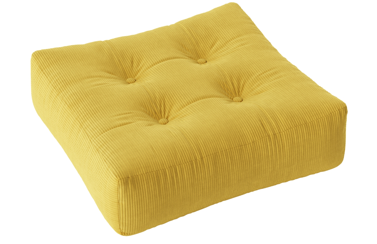 Žlutý manšestrový sedací polštář Karup Design More 70 x 70 cm Karup Design