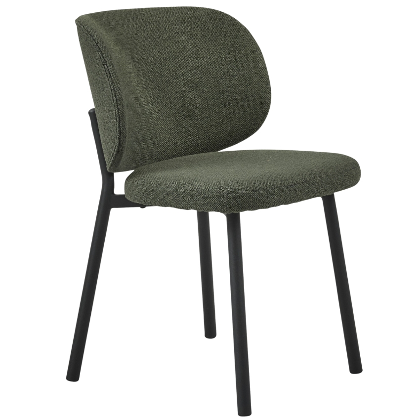 Tmavě zelená bouclé jídelní židle Unique Furniture Swan Unique Furniture