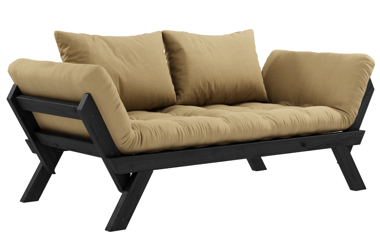 Tmavě béžová dvoumístná rozkládací pohovka Karup Design Bebop 174 cm s černou konstrukcí Karup Design