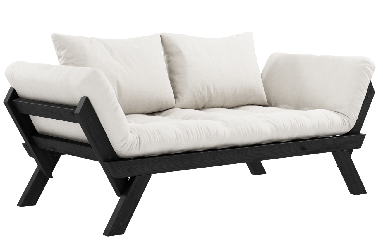 Bílá dvoumístná rozkládací pohovka Karup Design Bebop 174 cm s černou konstrukcí Karup Design