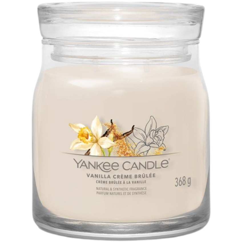 Střední vonná svíčka Yankee Candle Crème Brûlée Signature Yankee Candle
