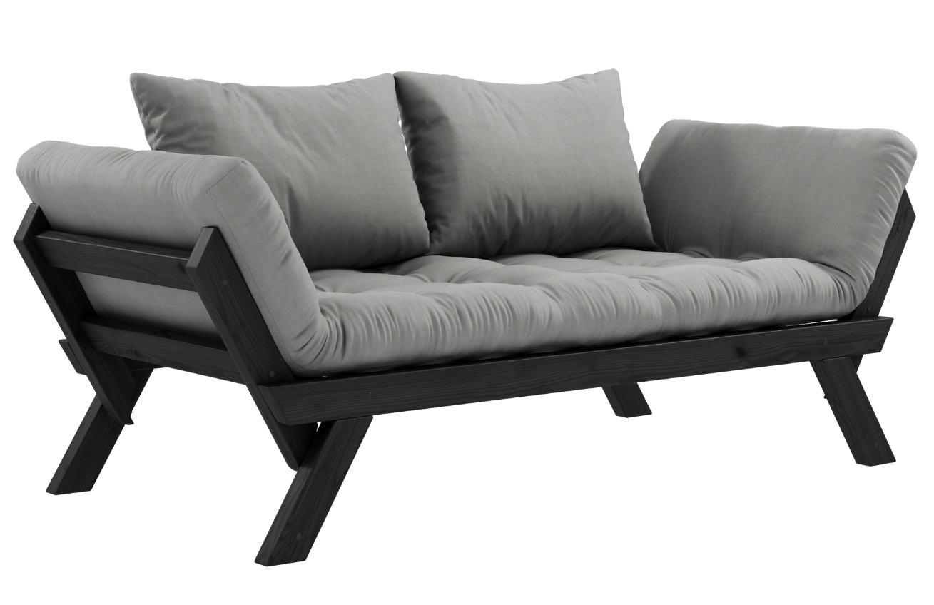 Šedá dvoumístná rozkládací pohovka Karup Design Bebop 174 cm s černou konstrukcí Karup Design