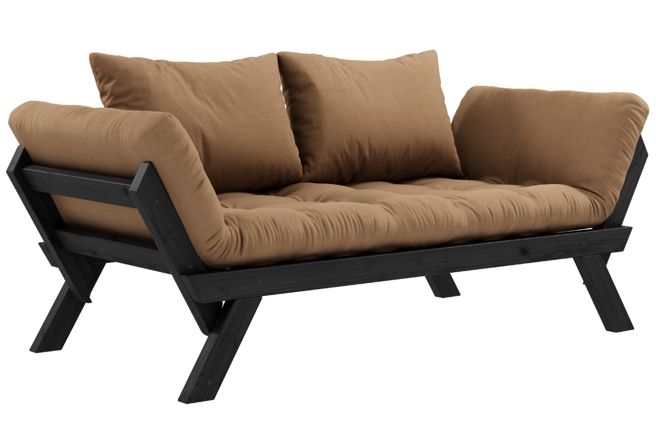 Světle hnědá dvoumístná rozkládací pohovka Karup Design Bebop 174 cm s černou konstrukcí Karup Design