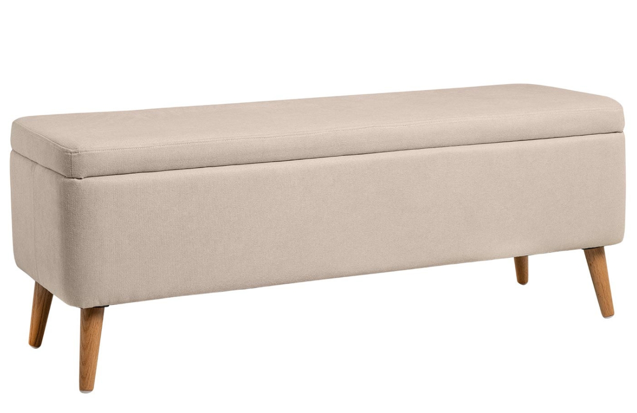 Béžová čalouněná lavice Somcasa Zurich 120 cm s úložným prostorem Somcasa