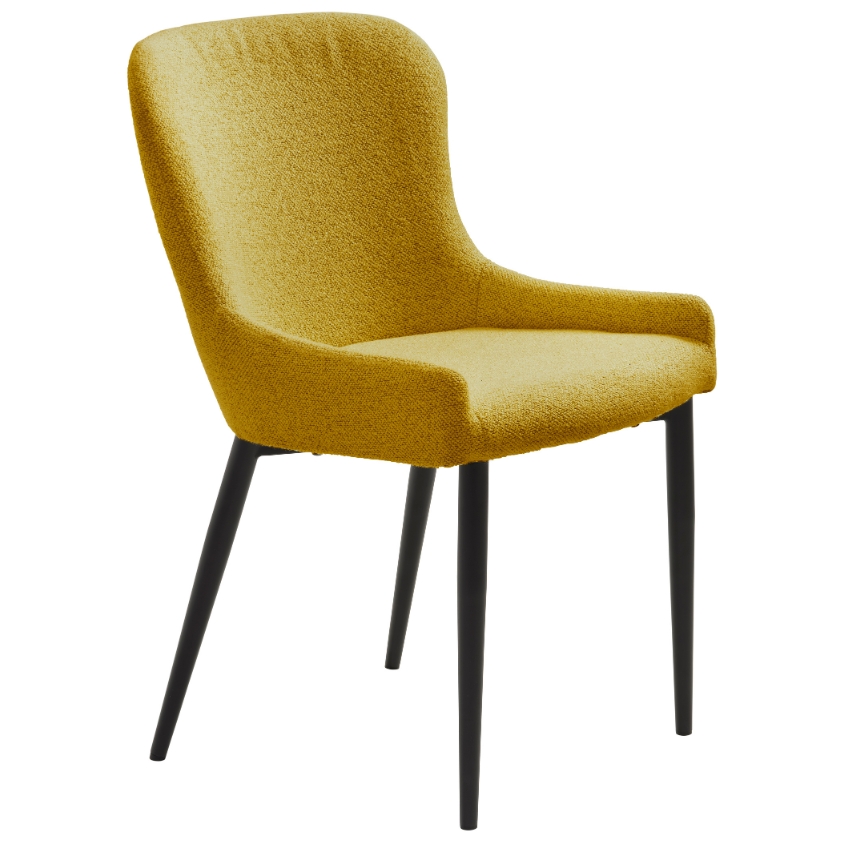 Hořčicově žlutá bouclé jídelní židle Unique Furniture Ontario Unique Furniture
