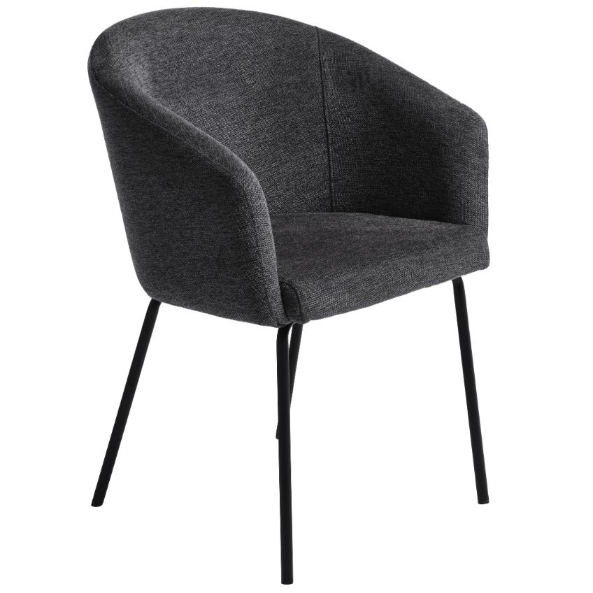 Tmavě šedá čalouněná jídelní židle Unique Furniture Easton Unique Furniture