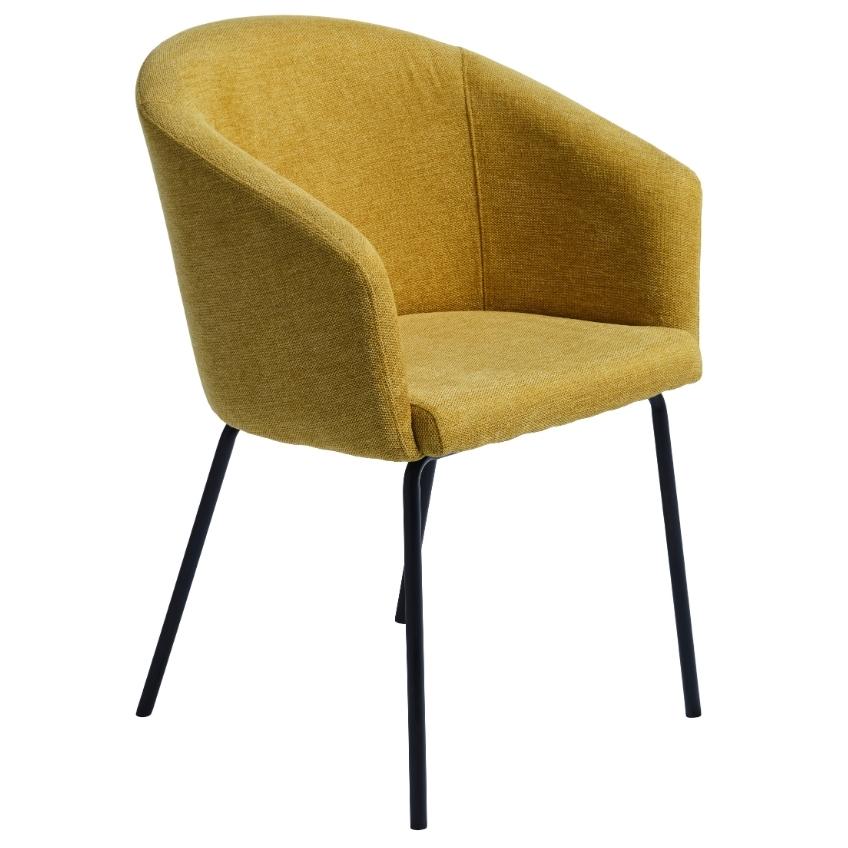 Hořčicově žlutá čalouněná jídelní židle Unique Furniture Easton Unique Furniture