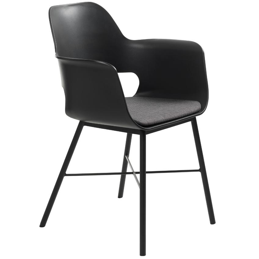 Černá plastová jídelní židle s područkami Unique Furniture Whistler Unique Furniture