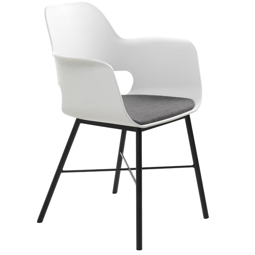 Bílá plastová jídelní židle s područkami Unique Furniture Whistler Unique Furniture