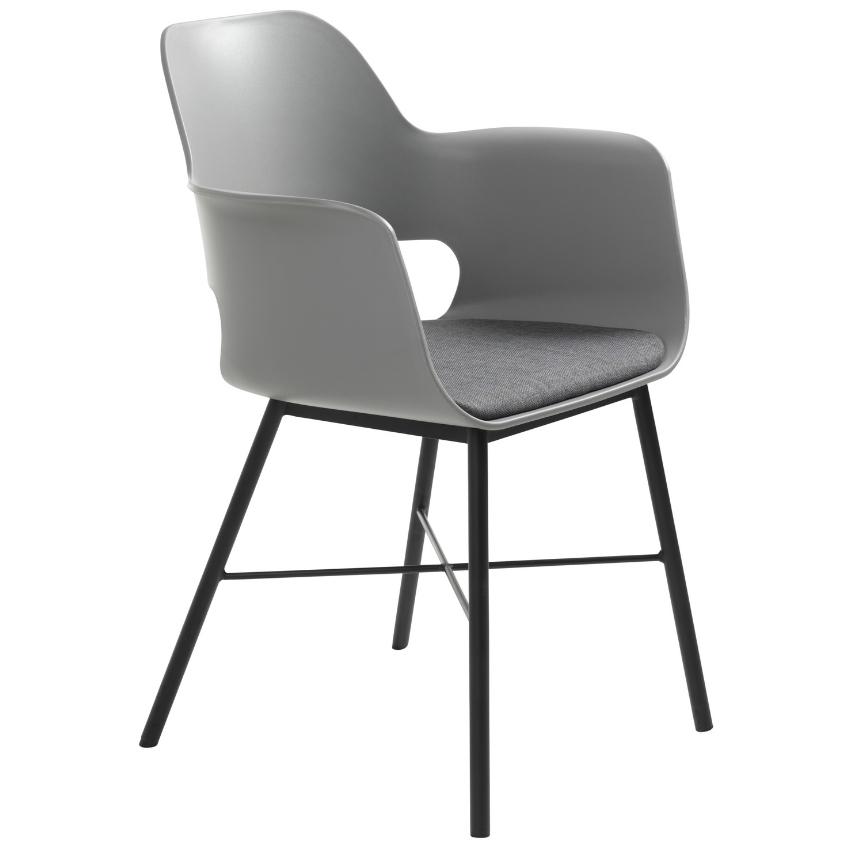 Šedá plastová jídelní židle s područkami Unique Furniture Whistler Unique Furniture