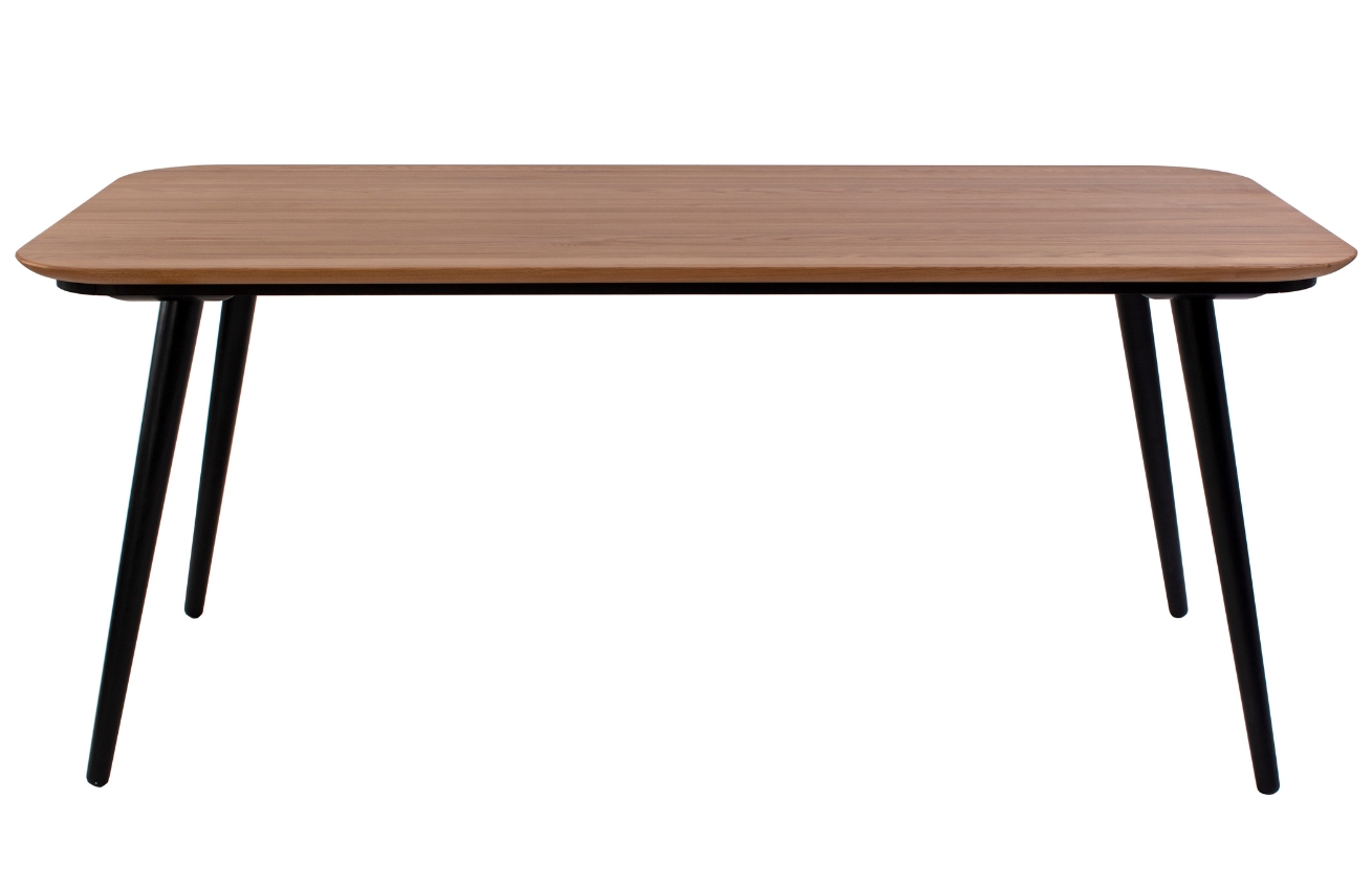 Dřevěný jídelní stůl RAGABA CONTRAST 180 x 90 cm s černou podnoží Ragaba