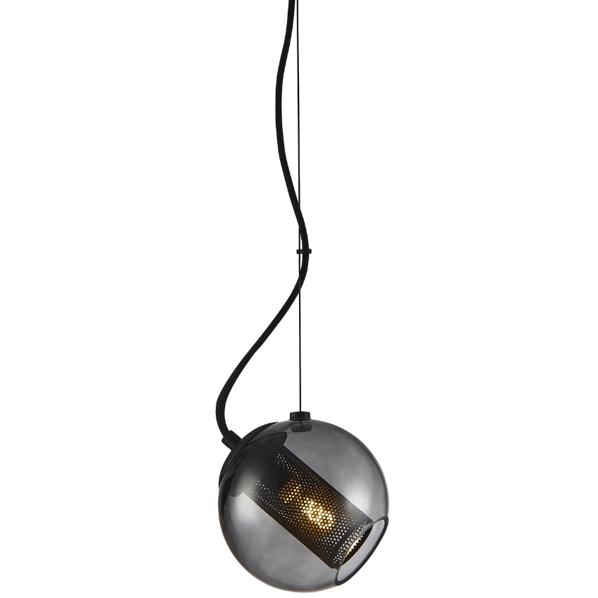 Halo Design Kouřově černé skleněné závěsné světlo Halo Forty-five 15 cm Halo Design