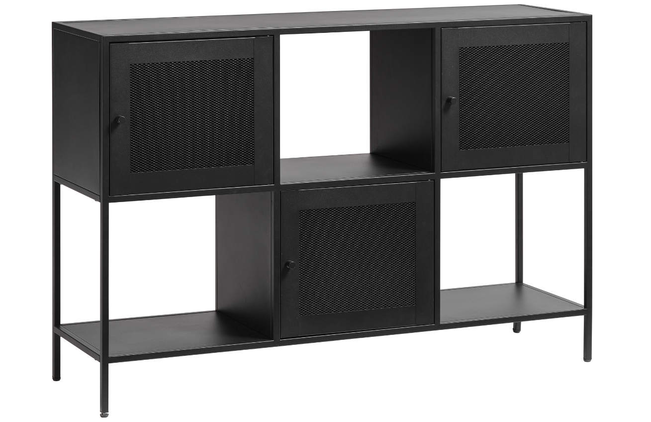 Černá kovová komoda Unique Furniture Malibu 120 x 35 cm Unique Furniture
