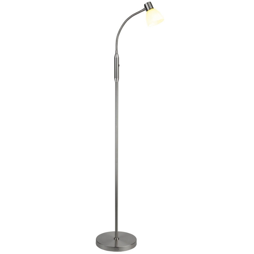 Stříbrná kovová stojací lampa Halo Design Hudson 120 cm Halo Design