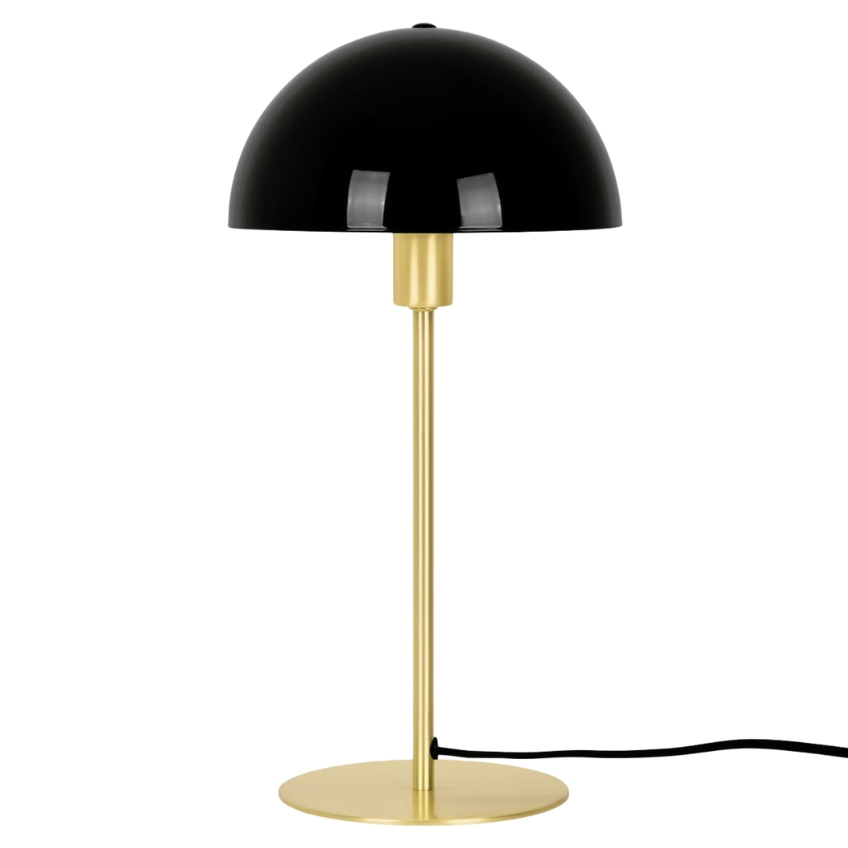 Nordlux Černá kovová stolní lampa Ellen s mosaznou podstavou Nordlux
