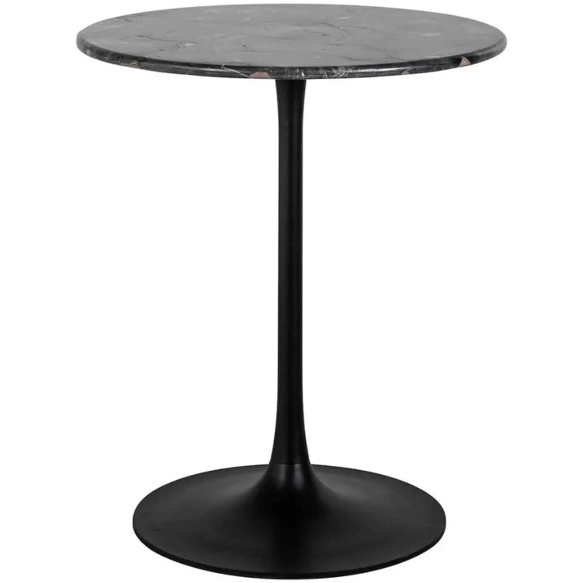 Černý kulatý mramorový bistro stolek Richmond Carlten 65 cm Richmond