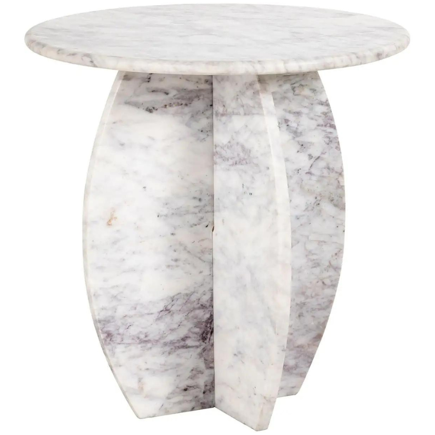 Bílý mramorový odkládací stolek Richmond Holmes 50 cm Richmond