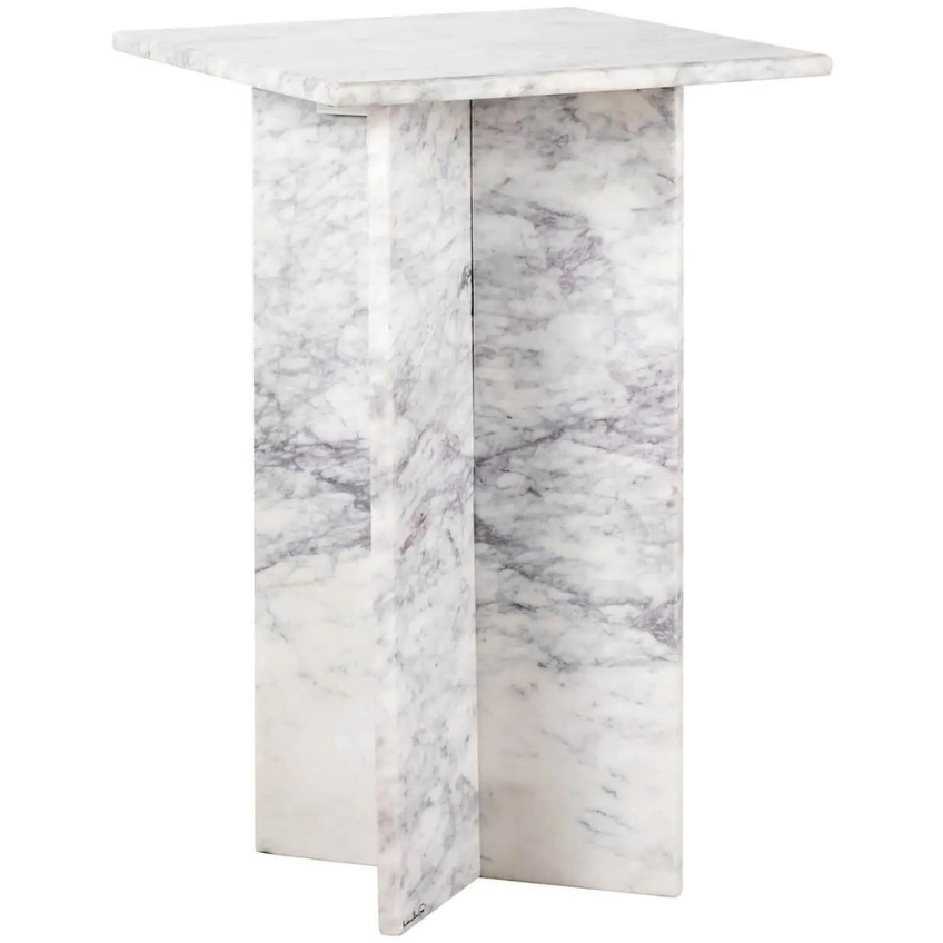 Bílý mramorový odkládací stolek Richmond Holmes 45 x 45 cm Richmond