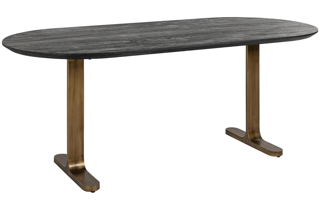 Černý dřevěný jídelní stůl Richmond Revelin 200 x 90 cm Richmond