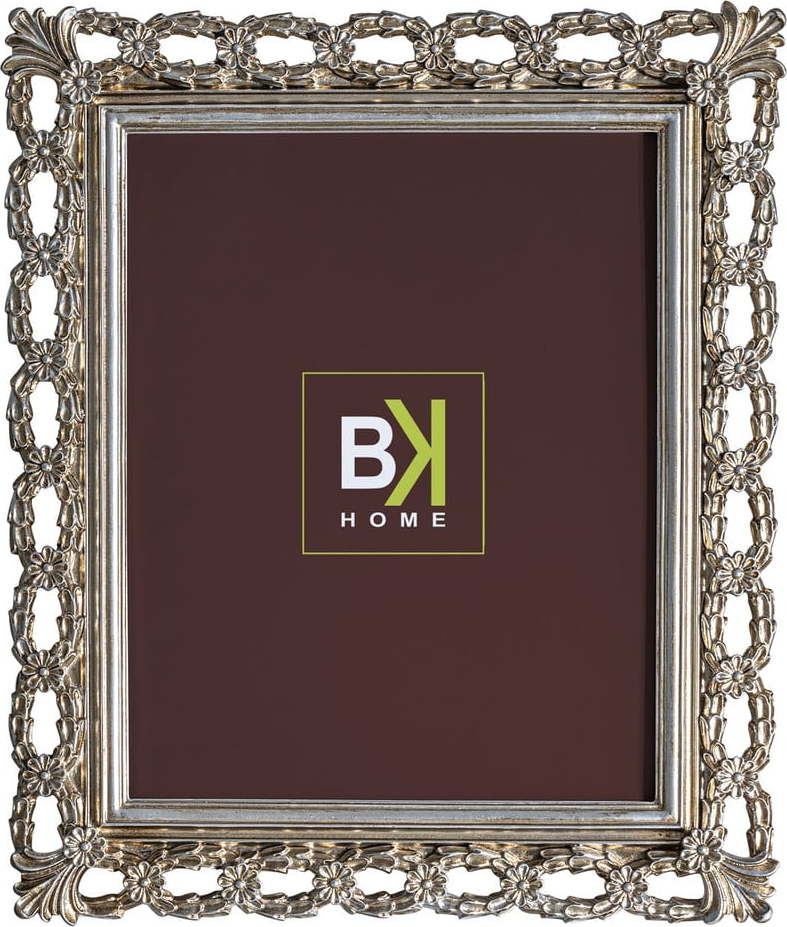 Polyresinový stojací/na zeď rámeček ve stříbrné barvě 22x27 cm Guirnalda – Burkina Burkina