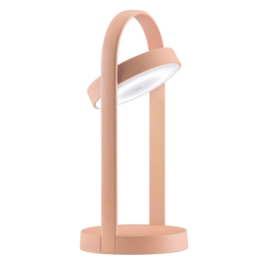 Pedrali Světle růžová kovová bezdrátová stolní LED lampa Giravolta 33 cm Pedrali