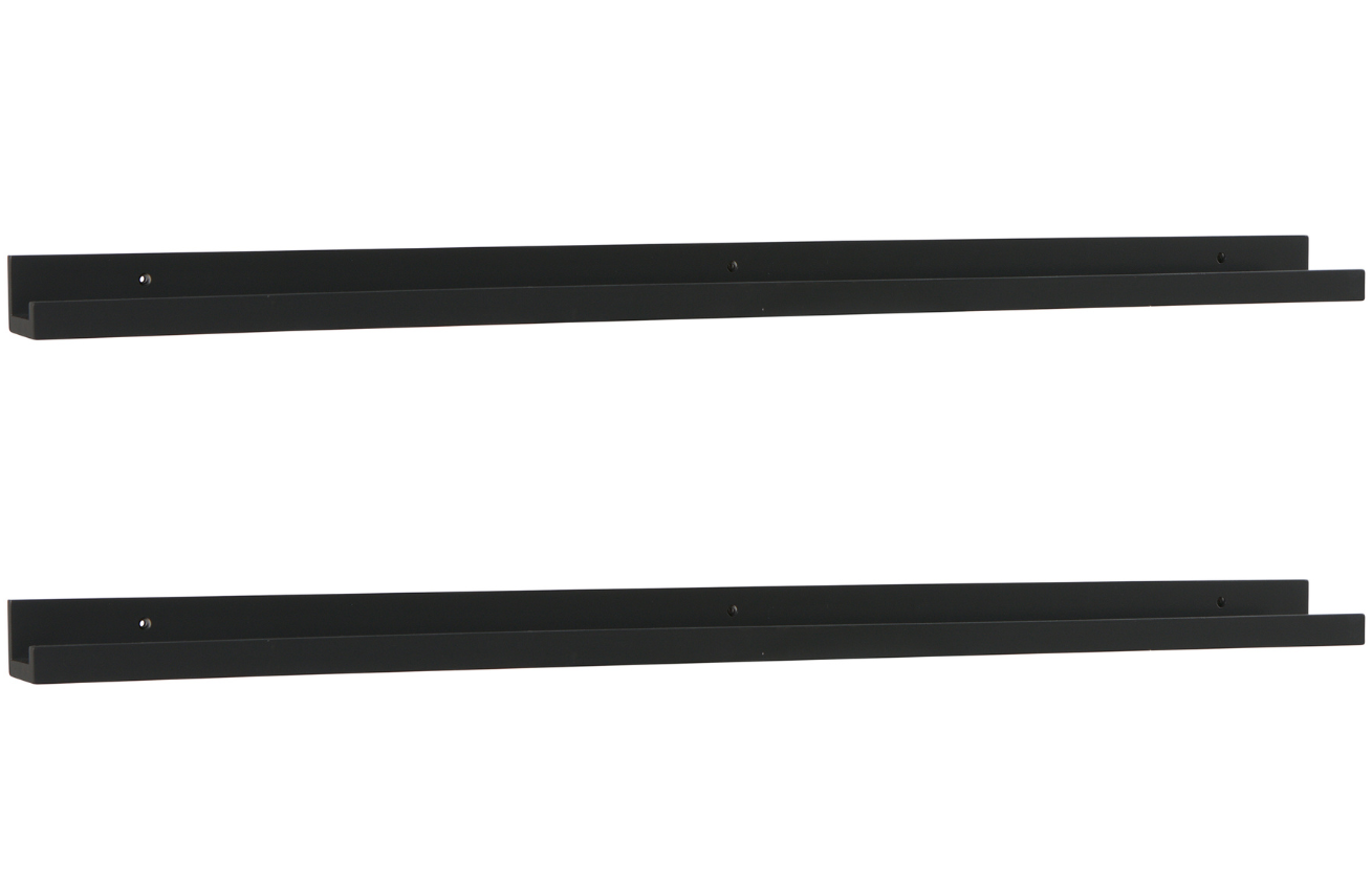 Hoorns Set dvou černých lakovaných polic Kara 120 cm Hoorns
