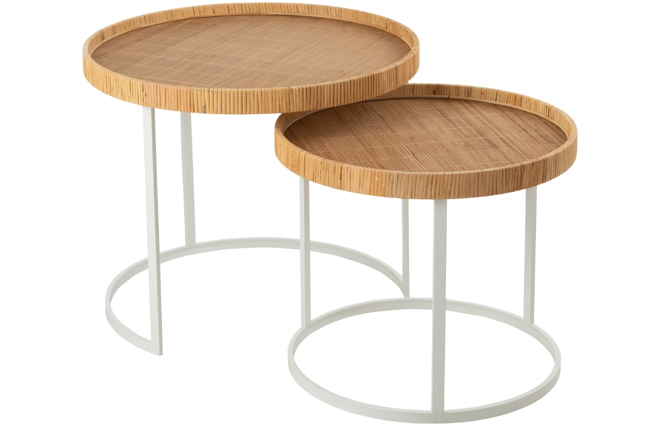 Set dvou kovových konferenčních stolků J-line Warren 60/50 cm J-line