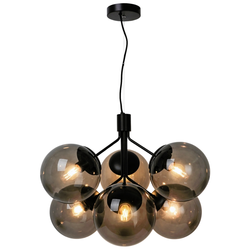Nordlux Kouřově šedé skleněné závěsné světlo Ivona 62 cm Nordlux